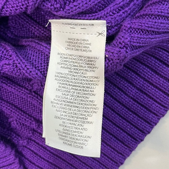 Polo Ralph Lauren Purple Cable Knit VNeck Sweater Women Medium Preppy Academia - Picture 5 of 7